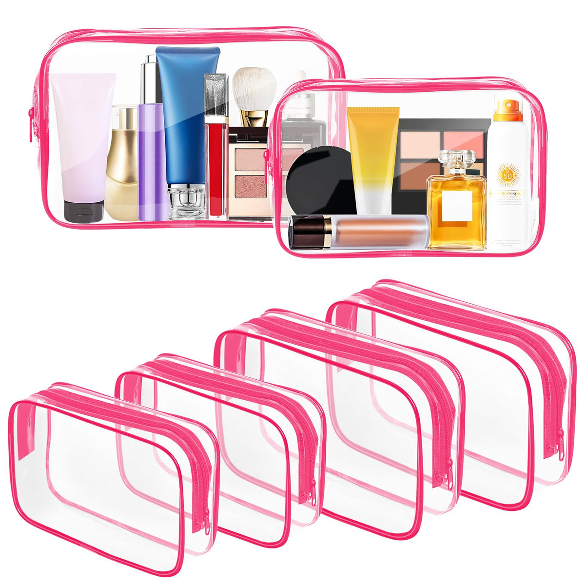 AURUZA Clear Makeup Bag large size with zipper