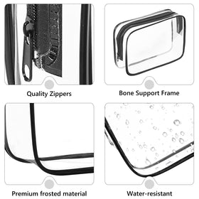 AURUZA Clear Makeup Bag zipper detail close-up