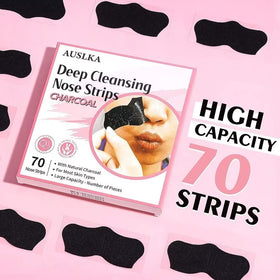AUSLKA Blackhead Pore Strips displayed with instructions