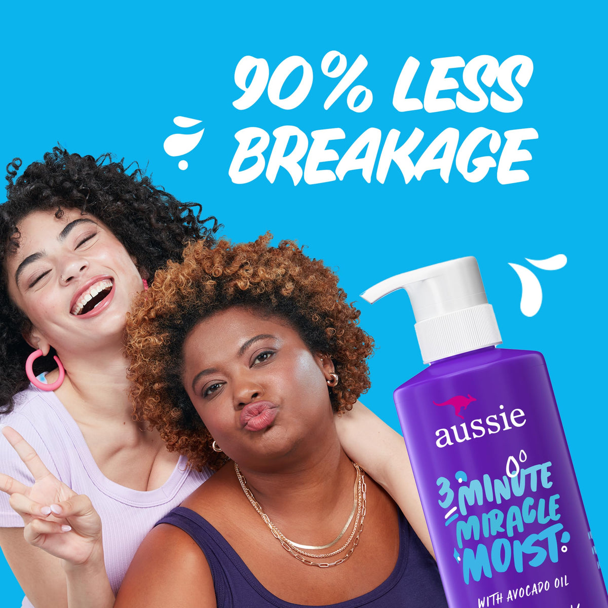 Aussie 3 Minute Miracle Moist Deep Conditioner with avocado and jojoba oil ingredients