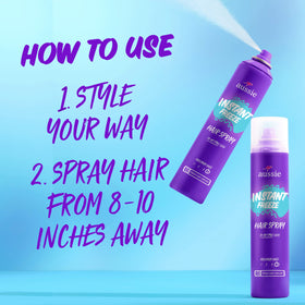 Aussie Instant Freeze Hair Spray application demonstration