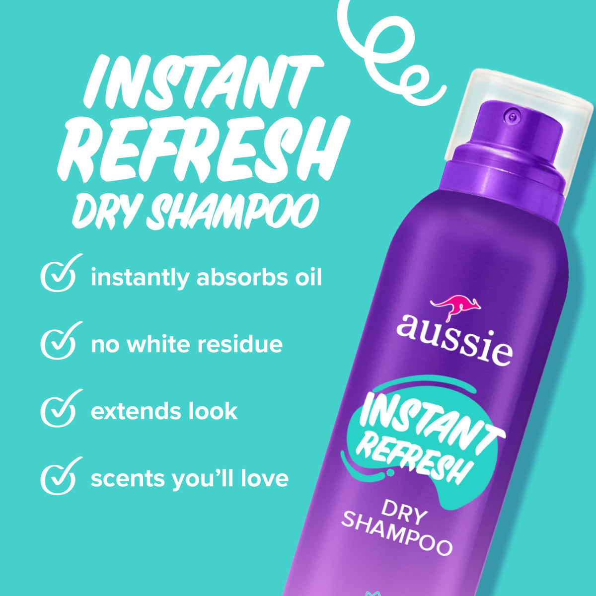 Aussie Instant Refresh Dry Shampoo 4.9oz back view