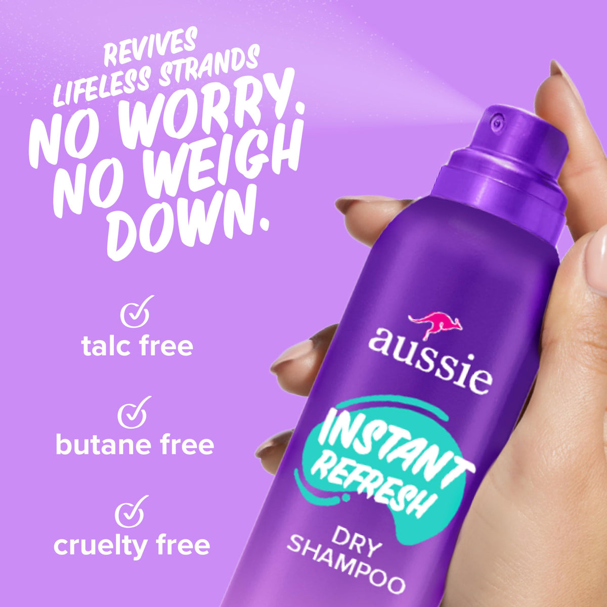 Aussie Instant Refresh Dry Shampoo 4.9oz side view