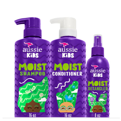 Aussie Kids Hair Care Bundle Set including shampoo, conditioner, and detangler spray