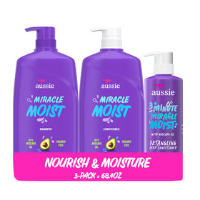 Aussie Miracle Moist Shampoo 26.2 fl oz bottle front view