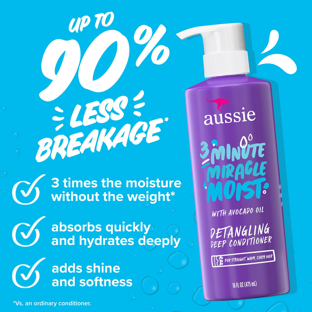Aussie shampoo and conditioner set with avocado oil ingredients