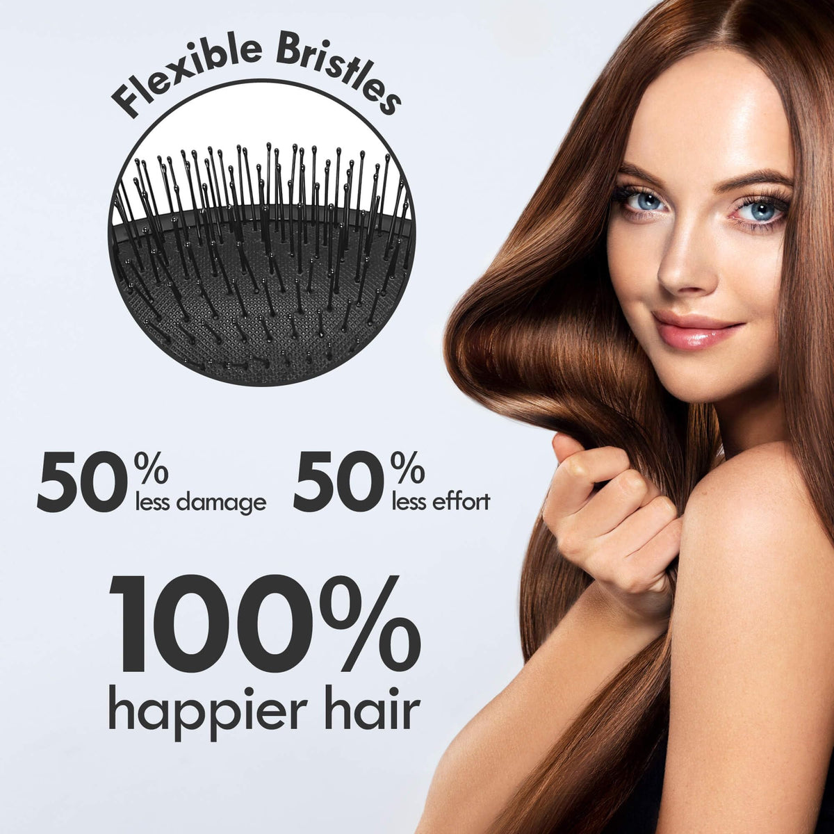 Aussumy Detangling Hair Brush hanging design with rope