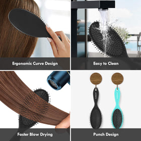 Aussumy Detangling Hair Brush with rounded tips close-up