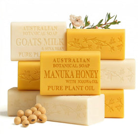 Australian Botanical Soap Goat Milk & Manuka Honey 8-pack front view