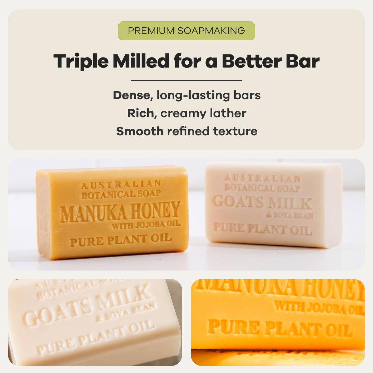 Australian Botanical Soap Goat Milk & Manuka Honey packaging