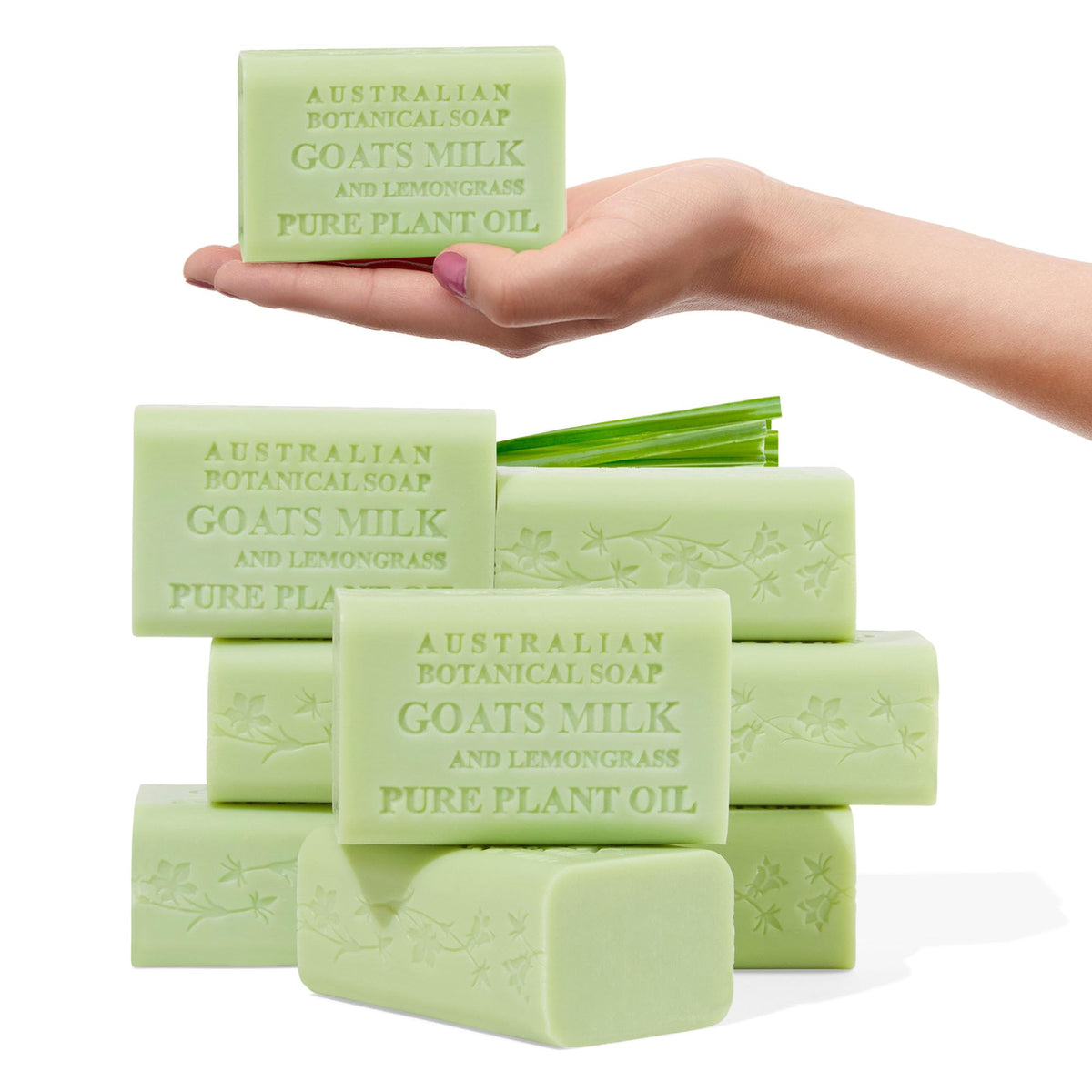 Australian Botanical Soap Goat Milk Soap with Lemongrass front view