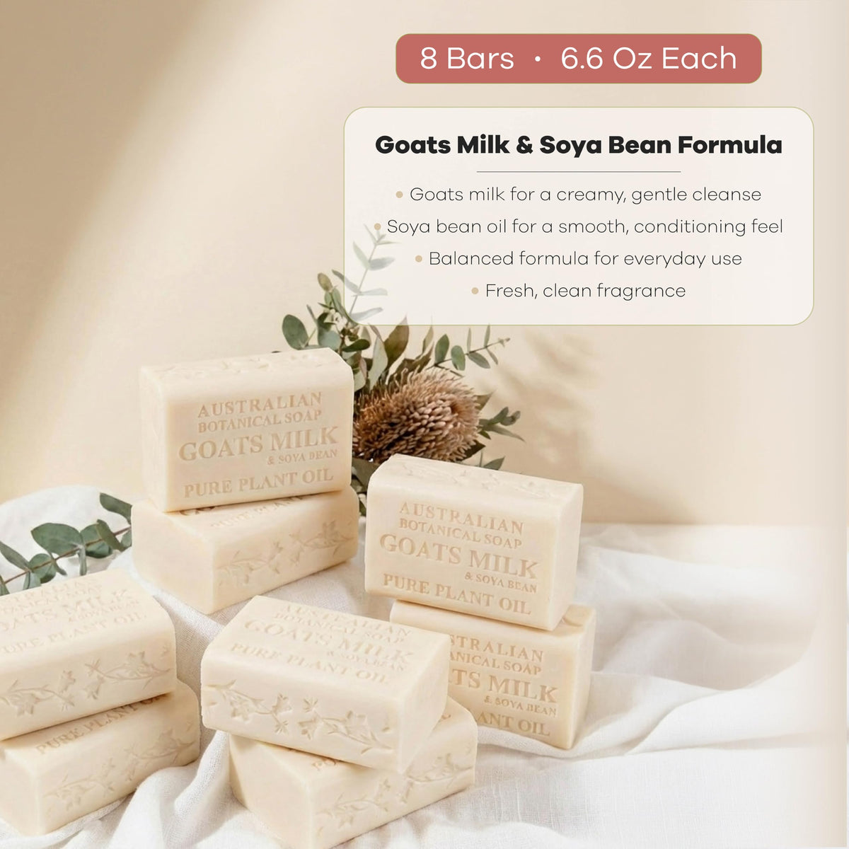 Australian Botanical Soap Goats Milk Bar texture on a clean surface