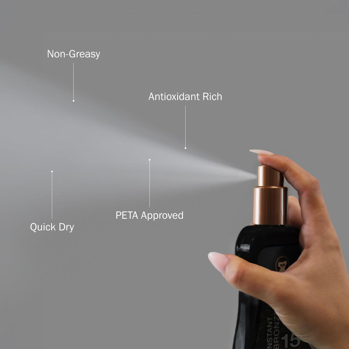Australian Gold SPF 15 Spray Gel Sunscreen back view