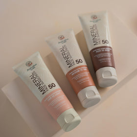 Australian Gold SPF 50 Tinted Mineral Face Sunscreen application process