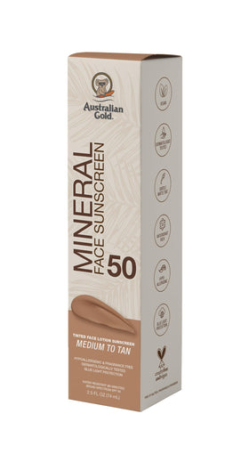 Australian Gold SPF 50 Tinted Mineral Face Sunscreen side view