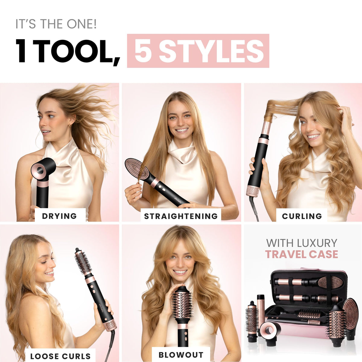 Auto wrap curling iron attachment for ELLABELLA Hot Air Styler