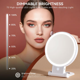 Auxmir 1X/20X Magnifying Makeup Mirror displaying cool light mode