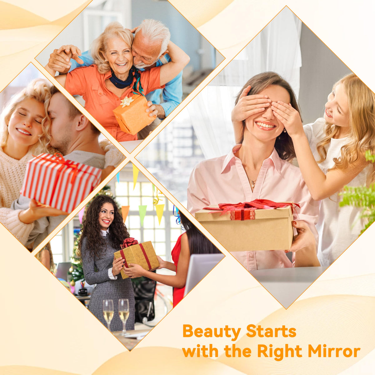 Auxmir 1X/20X Magnifying Makeup Mirror rotated for optimal viewing angle