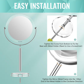 Auxmir 1X/30X Double-Sided Makeup Mirror back view