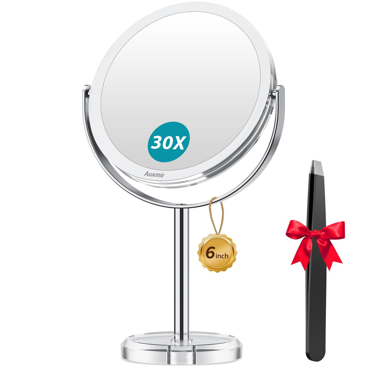 Auxmir 1X/30X Double-Sided Makeup Mirror front view