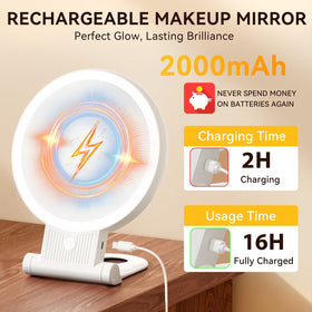 Auxmir 30X/1X Makeup Magnifying Mirror displaying warm light mode
