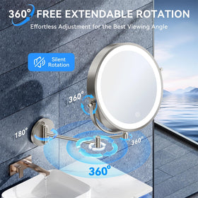 Auxmir lighted mirror close-up of LED lights