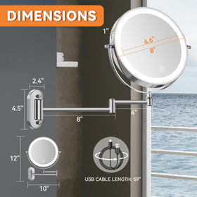 Auxmir makeup mirror showcasing warm white and natural light settings