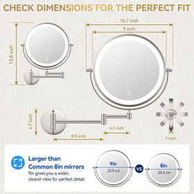 Auxmir mirror displaying three lighting modes