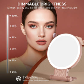 Auxmir mirror in use for detailed makeup application