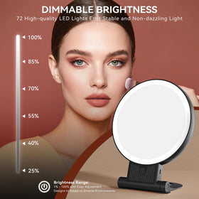 Auxmir portable makeup mirror in a flexible angle position