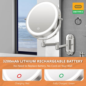 Auxmir wall mounted mirror in a bathroom setting