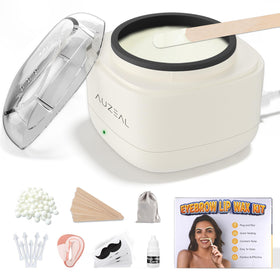AUZEAL Mini Face Waxing Kit components including wax heater and applicators