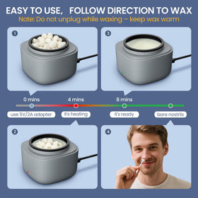 AUZEAL Nose Wax Kit silicone mini wax pot for easy cleaning
