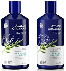 Avalon Organics Biotin B-Complex Thickening Shampoo and Conditioner set front view