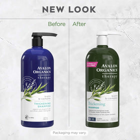 Avalon Organics Biotin B-Complex Thickening Shampoo label close-up