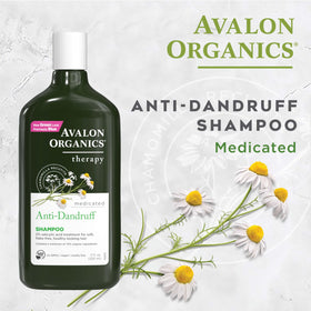 Avalon Organics Dandruff Therapy Shampoo side view showing bottle design