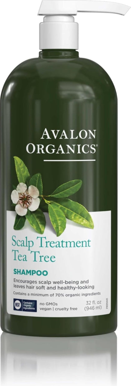 Avalon Organics Scalp Tea Tree Shampoo front view 32 fl oz