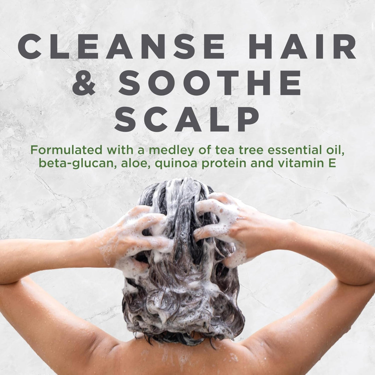 Avalon Organics Scalp Tea Tree Shampoo in a bathroom setting
