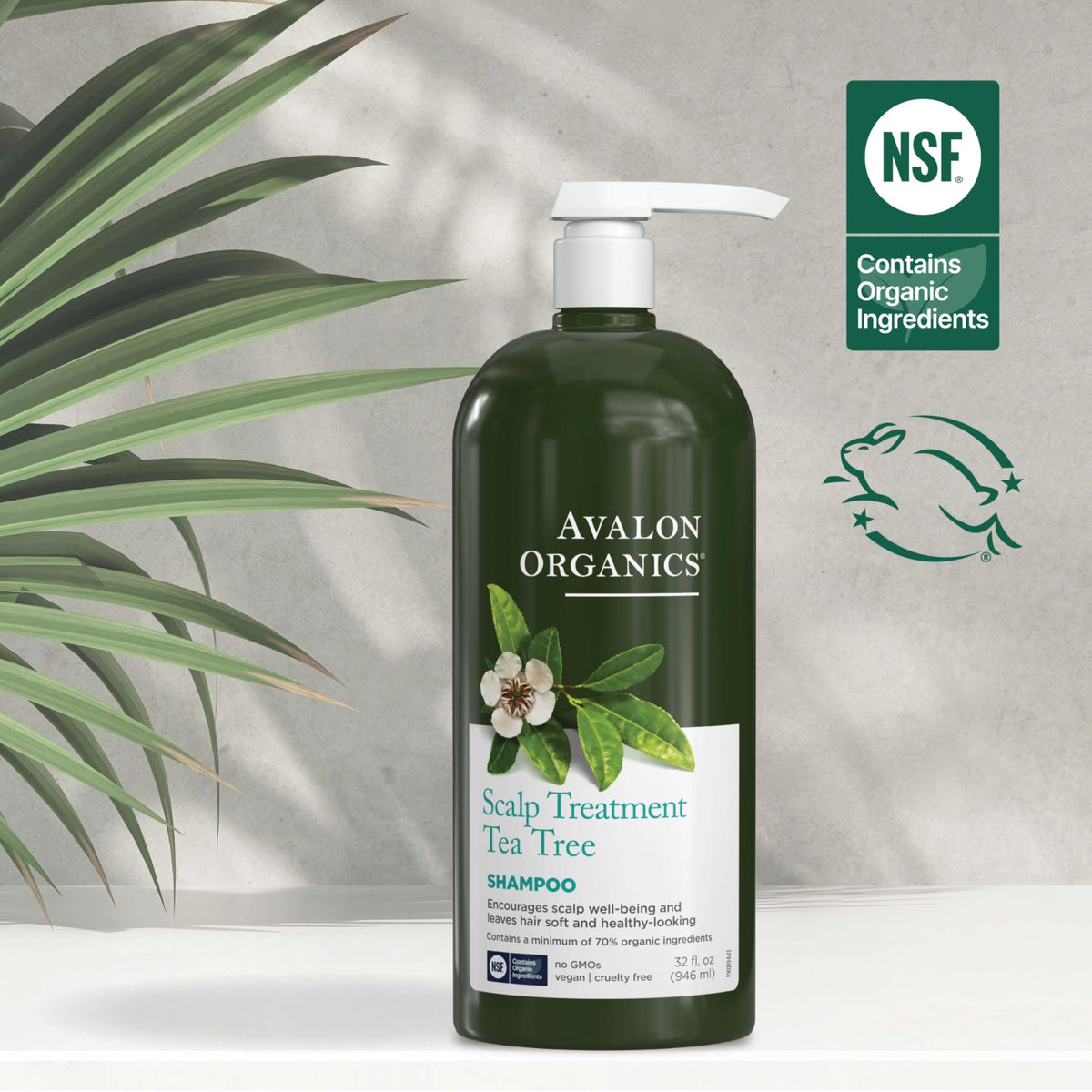 Avalon Organics Scalp Tea Tree Shampoo label showing EWG Verified mark