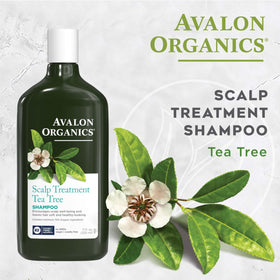 Avalon Organics Tea Tree Shampoo in bathroom setting