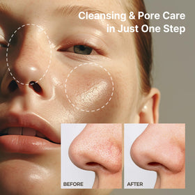 AVCA Cleansing Oil with makeup products background