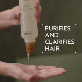 Aveda Rosemary Mint Purifying Shampoo back view with ingredients