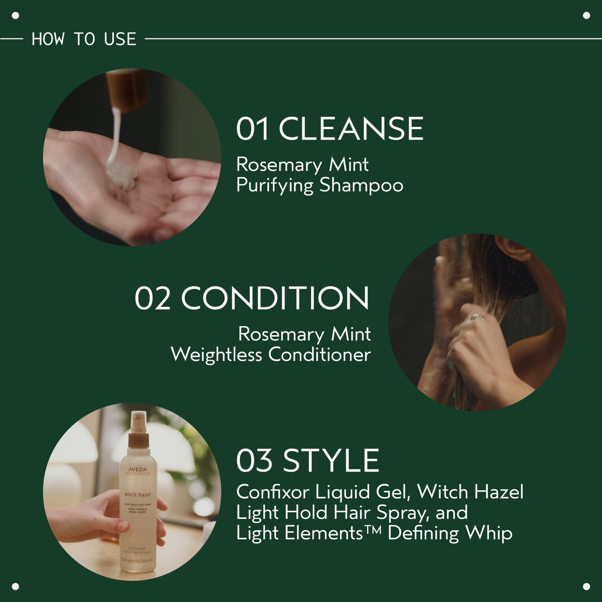 Aveda Rosemary Mint Purifying Shampoo in a bathroom setting