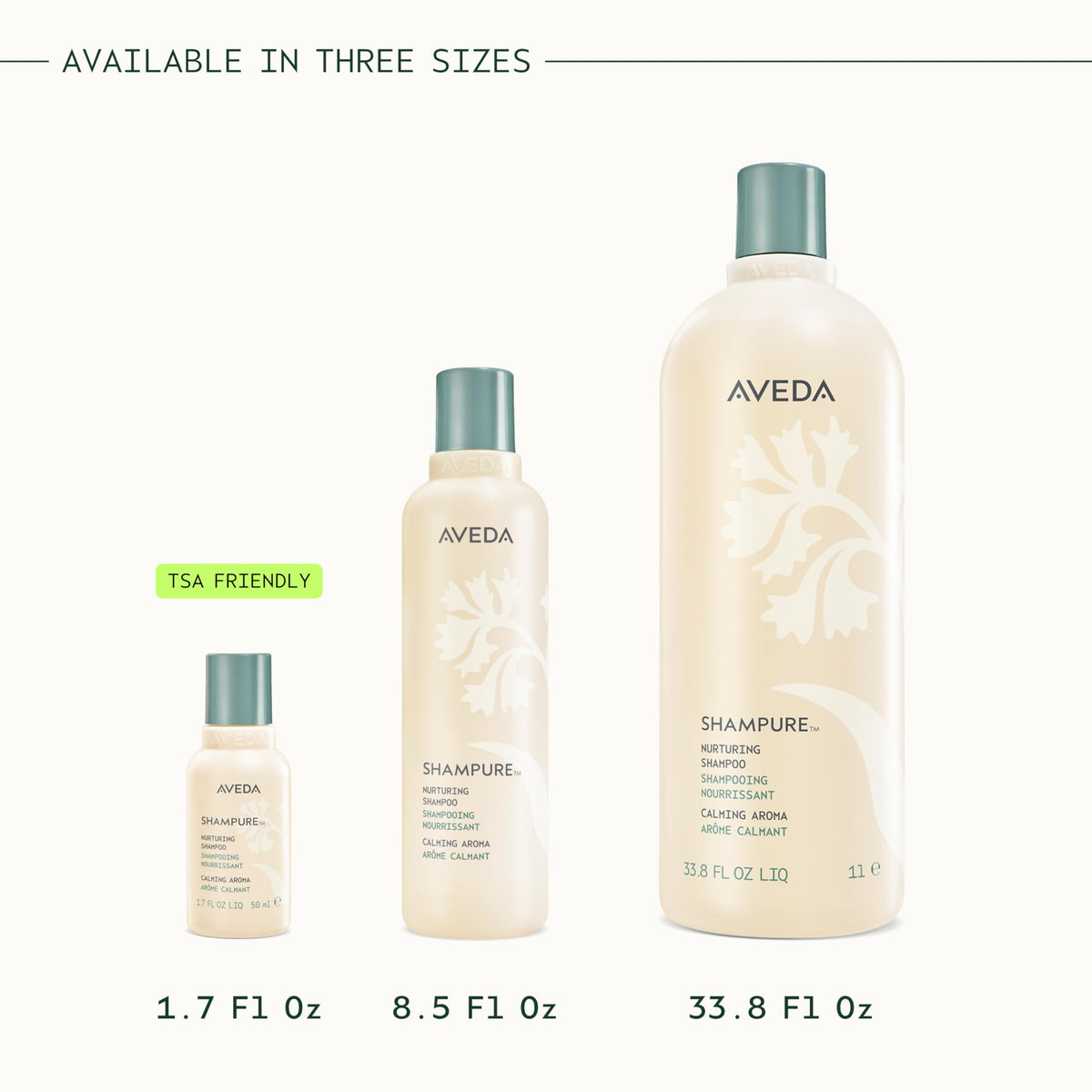 Aveda Shampure Nurturing Shampoo with floral background
