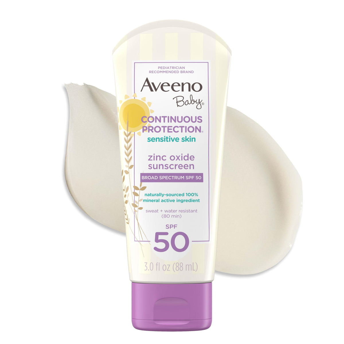 Aveeno Baby Continuous Protection SPF 50 Sunscreen front view