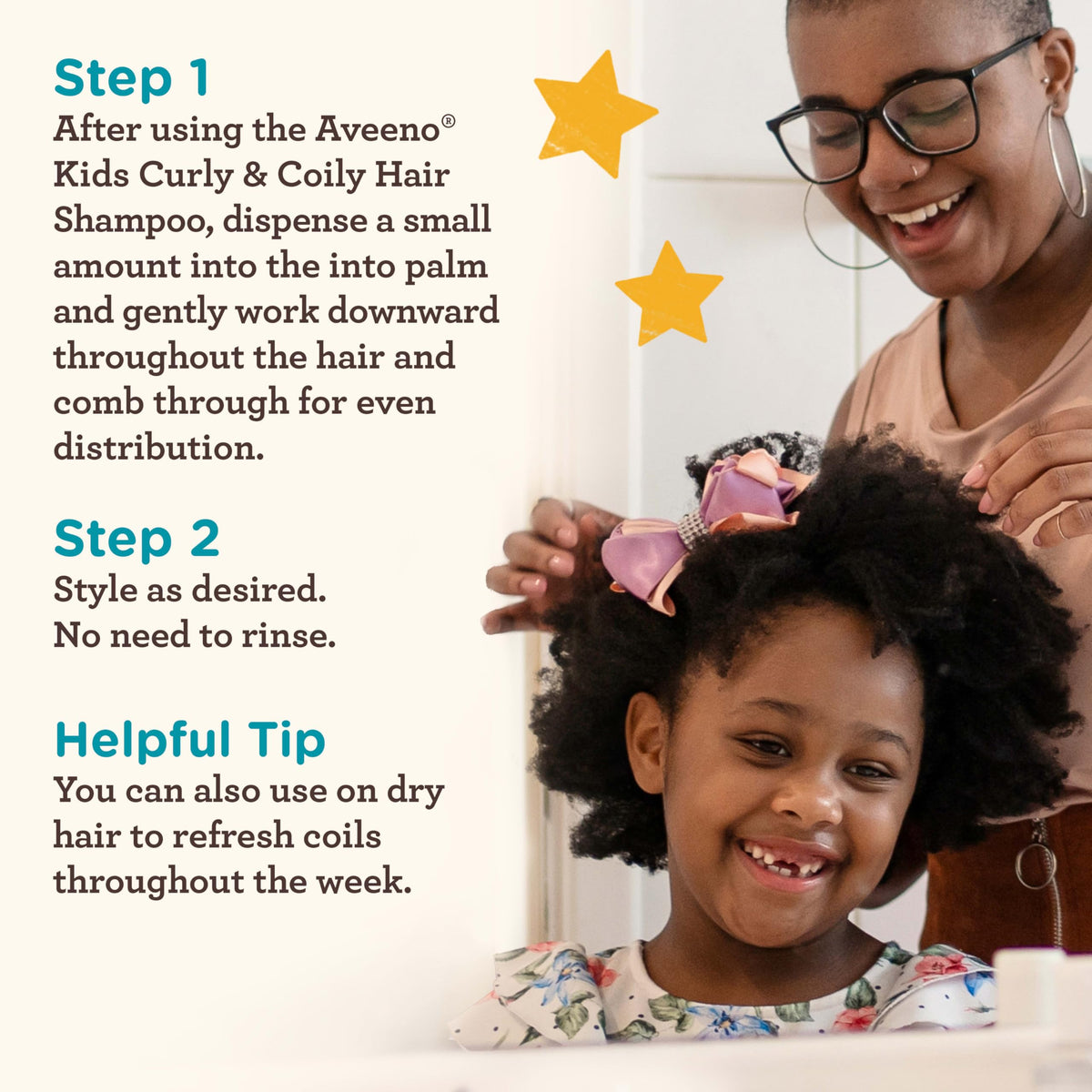 Aveeno Baby Kids Coily Hair Leave-In Conditioner with coconut oil and oat extract