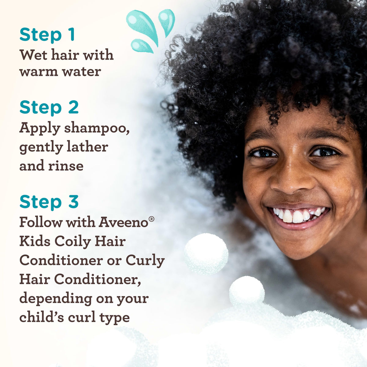 Aveeno Baby Kids Curly & Coily Hair Shampoo 12 fl oz with shea butter and oat extract
