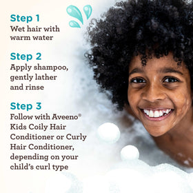 Aveeno Baby Kids Curly & Coily Hair Shampoo 12 fl oz with shea butter and oat extract