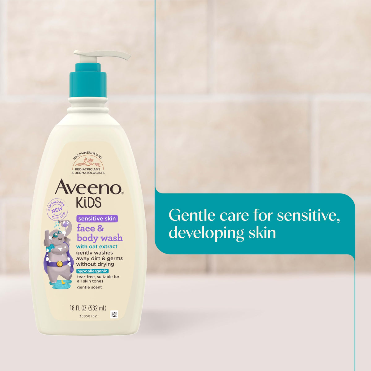 Aveeno Baby Kids Face & Body Wash texture on hand