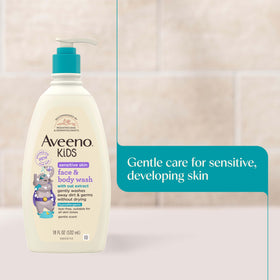 Aveeno Baby Kids Face & Body Wash texture on hand